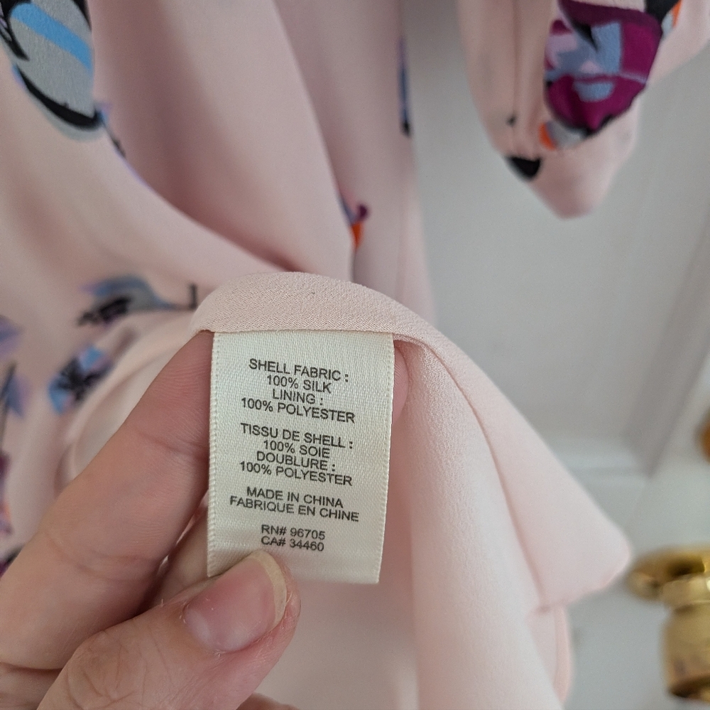 Rebecca Taylor Pink Silk Floral Fit & Flare Dress Small - Picture 4 of 6